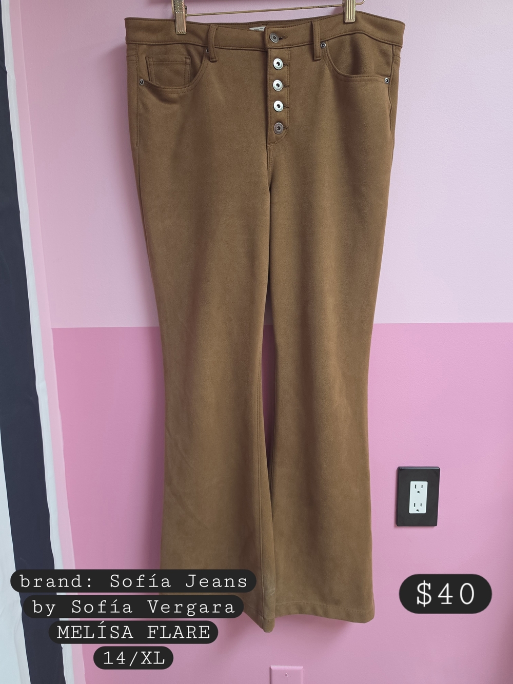 Sofía Jeans Melisa Flare Women’s Jeans in Brown - Size 14/XL
